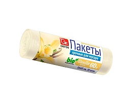 Мешки для мусора 60 л, ароматизированные, Ваниль, бежевые, в рулоне 20 шт., ПНД, 9 мкм, 650х550 мм, GRIFON Aroma, 101-023 V в Березниках