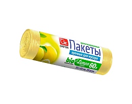 Мешки для мусора 60 л, ароматизированные, Лимон, желтые, в рулоне 20 шт., ПНД, 9 мкм, 650х550 мм, GRIFON Aroma, 101-023 Li в Березниках