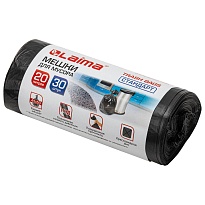 Мешки для мусора 20 л, черные, в рулоне 30 шт., ПНД, 8 мкм, 500х450 мм, LAIMA, 601376 в Березниках