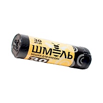Мешки для мусора 30 л, черные, в рулоне 30 шт., ПНД, 7 мкм, 600х500 мм, ШМЕЛЬ, 4625 в Березниках