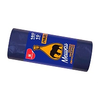 Мешки для мусора 160 л, синие, рулон 10 шт., ПВД, 35 мкм, 1100х900 мм, Уфа Пак, МВ1755 (МВ 160-10ср) в Березниках