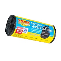 Мешки для мусора 120 л, черные, в рулоне 20 шт., ПНД, 15 мкм, 1100х700 мм, Крепак, 4607075710207 в Березниках Мешки для мусора 120 л, черные, в рулоне 20 шт., ПНД, 15 мкм, 1100х700 мм, Крепак, 4607075710207 в Березниках