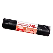 Мешки для мусора 240 л, черные, в рулоне 10 шт., ПВД 100 мкм, 1350х900 мм, Концепция Быта, 603887 в Березниках