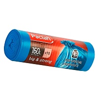 Мешки для мусора 160 л, синие, в рулоне 10 шт., ПВД, 21 мкм, 1200х870 мм, PACLAN Big&Strong, 604075 в Березниках