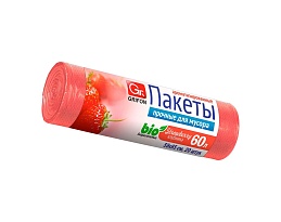 Мешки для мусора 60 л, ароматизированные, Клубника, красные, в рулоне 20 шт., ПНД, 9 мкм, 650х550 мм, GRIFON Aroma, 101-023 K в Березниках