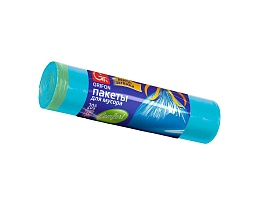 Мешки для мусора 35 л, с завязками, голубые, в рулоне 20 шт., ПНД, 12 мкм, 560х530 мм, GRIFON, 101-061 в Березниках
