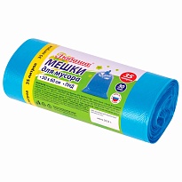 Мешки для мусора 35 л, синие, в рулоне 30 шт., ПНД, 10 мкм, 600х500 мм, Любаша, 608091 в Березниках