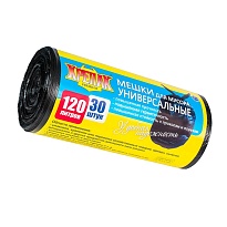 Мешки для мусора 120 л, черные, в рулоне 30 шт., ПНД, 15 мкм, 1100х700 мм, Крепак, 4607075710122 в Березниках Мешки для мусора 120 л, черные, в рулоне 30 шт., ПНД, 15 мкм, 1100х700 мм, Крепак, 4607075710122 в Березниках