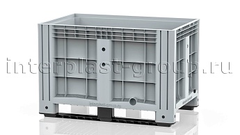 Контейнер iBox сплошной на полозьях с пробкой 1 дюйм серый в Березниках