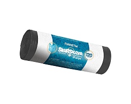 Мешки для мусора 120 л, черные, в рулоне 10 шт., ПНД, 14 мкм, 1100х700 мм, SIBIRSKAYA, 101-008 S в Березниках