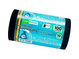 Мешки для мусора 100 л, черные, в рулоне 10 шт., ПВД, 70 мкм, 1000х600 мм, PREMIUM+, 1001076 в Березниках