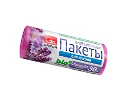 Мешки для мусора 30 л, ароматизированные, Лаванда, сиреневые, в рулоне 20 шт., ПНД, 9 мкм, 560х530 мм, GRIFON Aroma, 101-020 La в Березниках