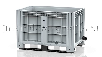 Контейнер iBox сплошной на полозьях с краном серый в Березниках
