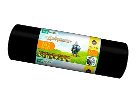 Мешки для мусора 180 л, ароматизированные, черные, в рулоне 10 шт., ПВД, 100 мкм, 1100х930 мм, Добрыня, Dob18010black в Березниках