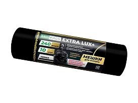 Мешки для мусора 240 л, черные, в рулоне 10 шт., ПВД 60 мкм, 1300х930 мм, EXTRA LUX+, 24010115 в Березниках